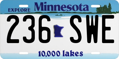 MN license plate 236SWE