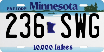 MN license plate 236SWG