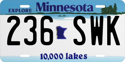 MN license plate 236SWK