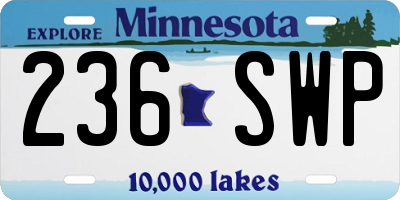 MN license plate 236SWP