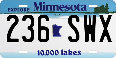 MN license plate 236SWX