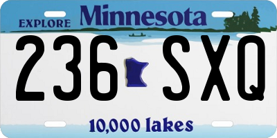 MN license plate 236SXQ