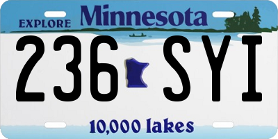 MN license plate 236SYI