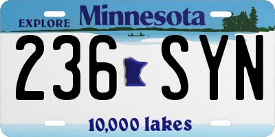 MN license plate 236SYN