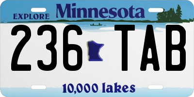 MN license plate 236TAB