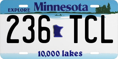 MN license plate 236TCL