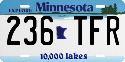 MN license plate 236TFR