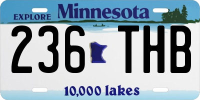MN license plate 236THB