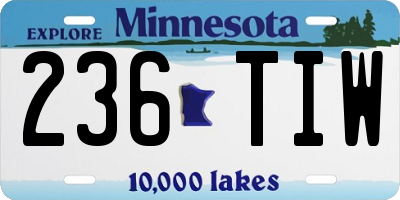 MN license plate 236TIW