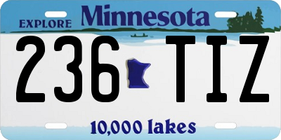 MN license plate 236TIZ