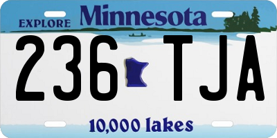 MN license plate 236TJA