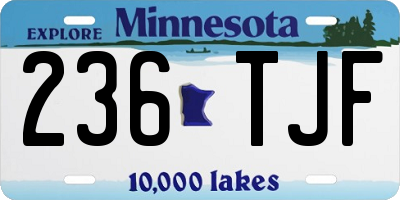 MN license plate 236TJF