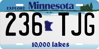 MN license plate 236TJG