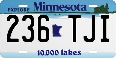 MN license plate 236TJI