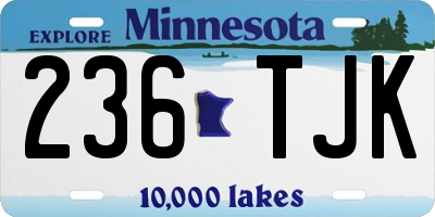 MN license plate 236TJK