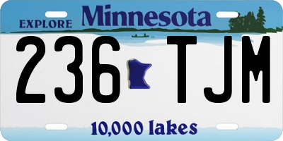 MN license plate 236TJM