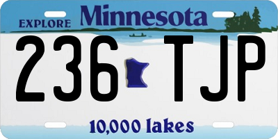 MN license plate 236TJP