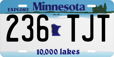 MN license plate 236TJT