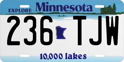 MN license plate 236TJW