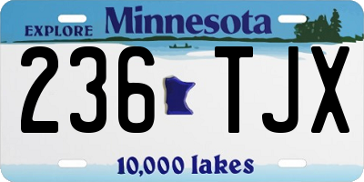 MN license plate 236TJX