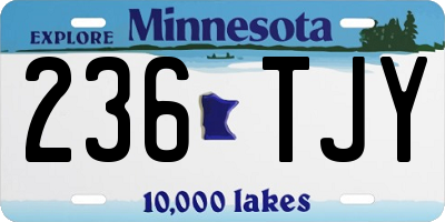 MN license plate 236TJY