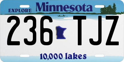 MN license plate 236TJZ