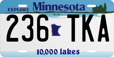 MN license plate 236TKA