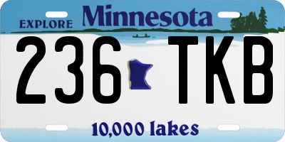 MN license plate 236TKB
