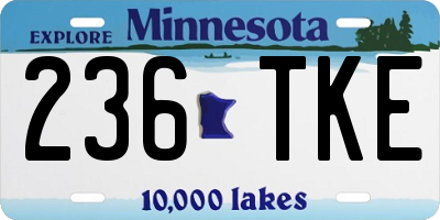 MN license plate 236TKE
