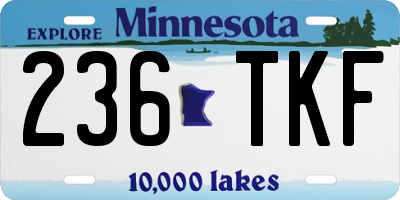 MN license plate 236TKF