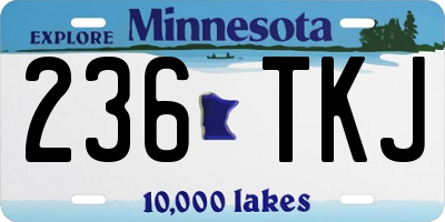 MN license plate 236TKJ
