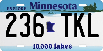MN license plate 236TKL
