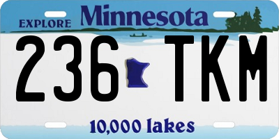 MN license plate 236TKM