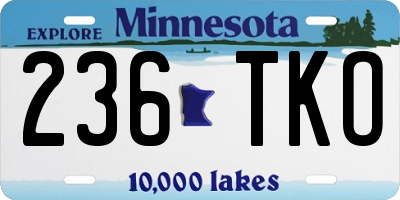 MN license plate 236TKO