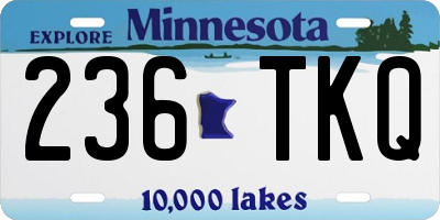 MN license plate 236TKQ