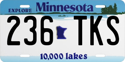 MN license plate 236TKS