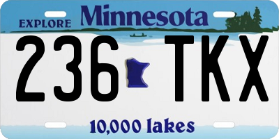 MN license plate 236TKX