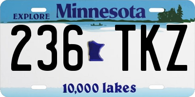 MN license plate 236TKZ