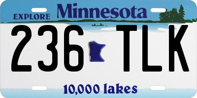 MN license plate 236TLK