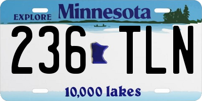 MN license plate 236TLN