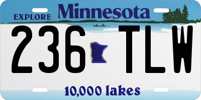 MN license plate 236TLW