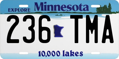 MN license plate 236TMA
