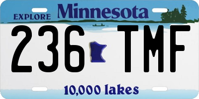 MN license plate 236TMF