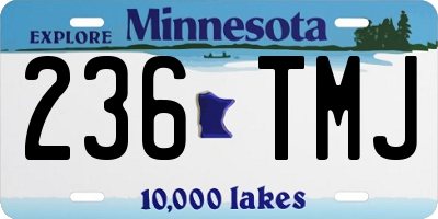 MN license plate 236TMJ