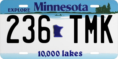 MN license plate 236TMK