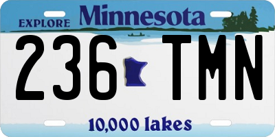 MN license plate 236TMN