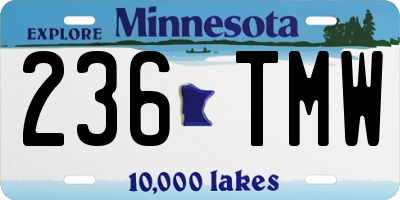 MN license plate 236TMW