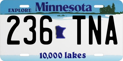 MN license plate 236TNA