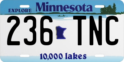 MN license plate 236TNC