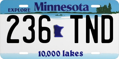 MN license plate 236TND
